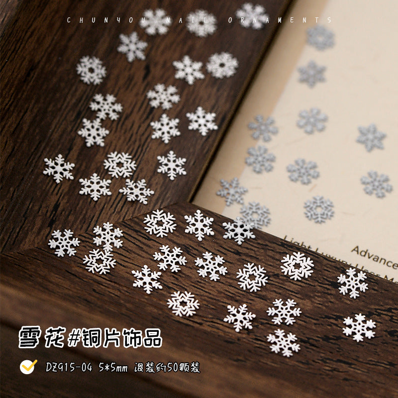 Wholesale Little Ultra-thin Snowflake Copper Flash Snowflake Art Nail